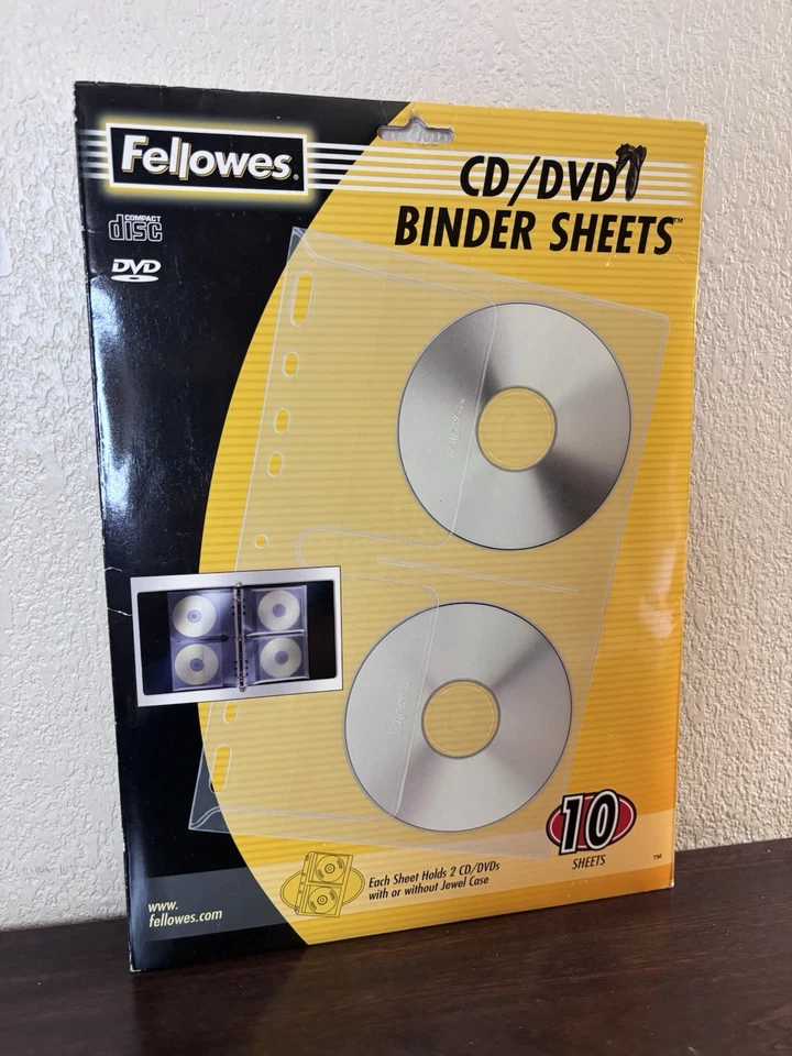 Fellowes CD DVD Protective 3 Ring Binder Sleeves Holds 20 Discs / 10 Sheets — 第 3/4 张图片