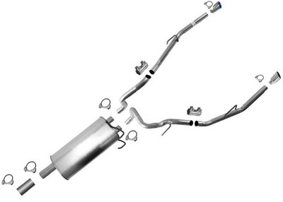 Dual Exhaust Weld On Muffler Low Restriction Tail Pipes Fits Ram 1500 09-16 5.7L