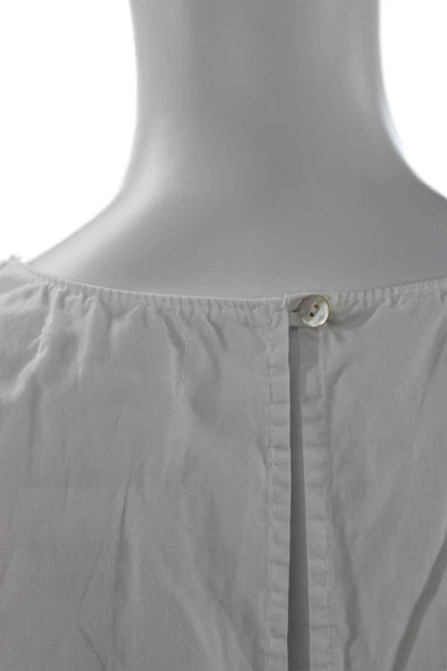 Velvet Women Basic White Cotton Round Neck Long Sleeve Blouse Size XS - Image 4 of 4