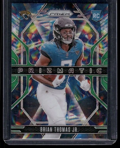 2024 Panini Prizm Brian Thomas Jr. Prizmatic Wave Green Prizm Rookie RC Card #19