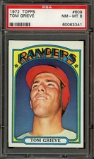 1972 Topps #609 Tom Grieve *PSA 8 (NM-MINT) *Texas Rangers