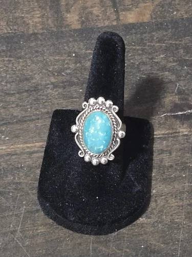 Vintage Bell Trading Post Sterling Silver Ring with Royston Turquoise Size 6