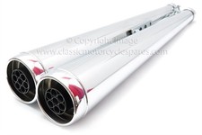 Silencer Pair, Universal Dunstall Type, 27", Chrome, Great Value