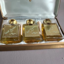Evyan NY Perfumes Vintage New Set of 3 Colognes Satin-lined Metal Box Rare