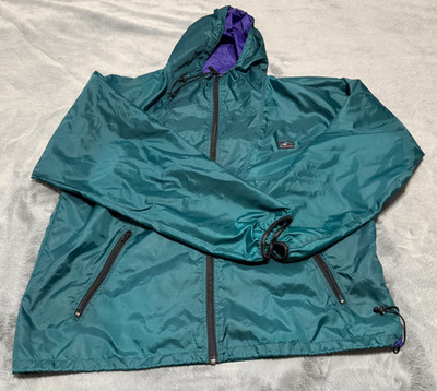 Vintage Helly Hansen Windbreaker Jacket Mens Size Extra Large Teal  Hooded