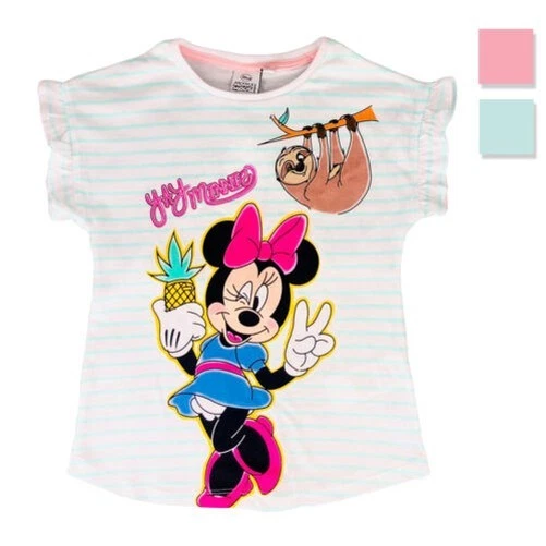 T-Shirt Disney MINNIE En Coton Sans Manches Imprimé Fille 2826 - Photo 1/1