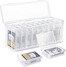 10 PCS Trading Card Storage Box Set, Plastic Top Loaders Storage Box, Fit for St
