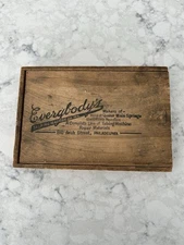 Antique Talking Machine Parts Box Everybody’s Co Phil Pa Wood Box Vintage