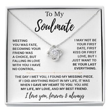 To My Soulmate Necklace, Birthday Gifts For Her, Christmas Gift For Soulmate