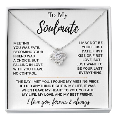 To My Soulmate Necklace, Birthday Gifts For Her, Christmas Gift For Soulmate