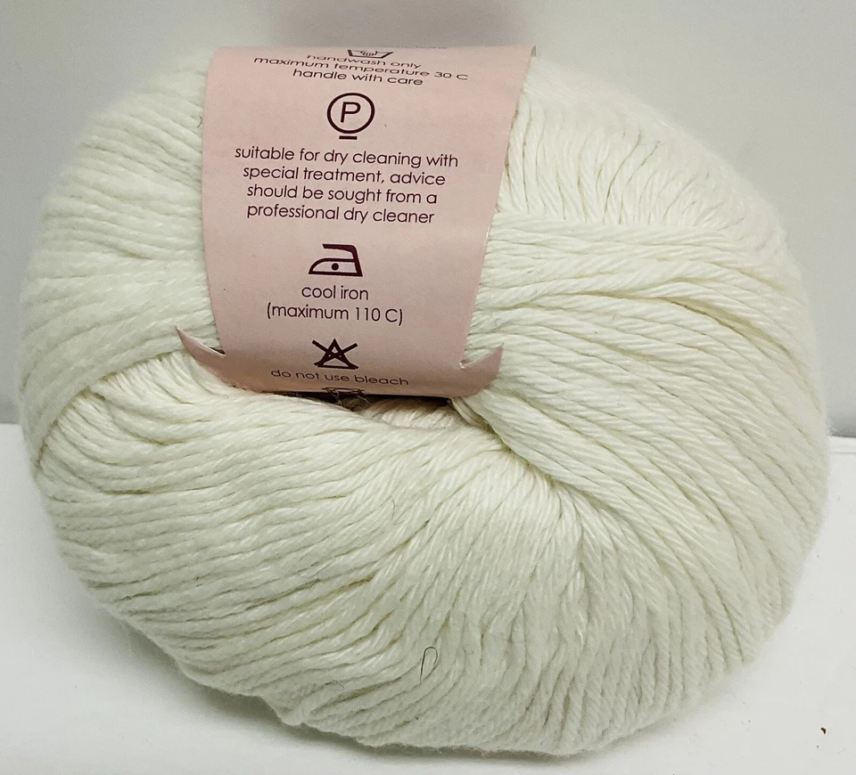 Louisa Harding Aimee Cotton/Cashmere Yarn Lot of 2 Cream Sport New Vintage - Image 3 of 4