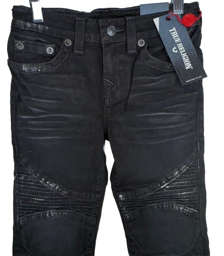 True Religion Rocco Moto Skinny Stretchy Girls Jeans Size 6 Black - Picture 10 of 12