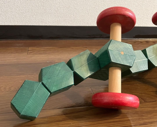 Breitschwerdt Holzspielzeug Holz Krokodil Zugspielzeug Germany grün rot - Bild 11 von 13