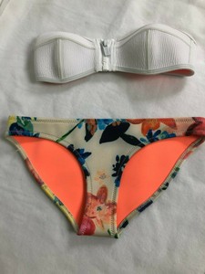 white strapless bathing suit top