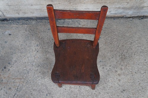 Primitivo Antiguo Estilo Coctelera Niños Muñeca Casa de Muñecas Roble Escalera Silla Asiento - Imagen 4 de 8