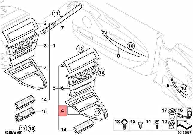 Genuine BMW M6 E63 E64 Convertible Decor Panel For Center Console  