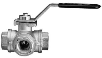 3500 1 ISO, 1 BSP Messing F/B 3 Wege T ISO DM Kugelhahn - Hebel OVP | Camozzi