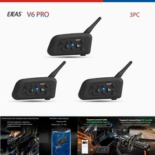 V6 PRO Motorcycle Bluetooth Intercom Headset 2 Riders 1200M Waterproof Helmet 3X
