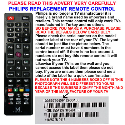 PHILIPS TV FERNBEDIENUNG EIN ERSATZ DER BEI VIELEN PHILIPS LCD/LED TVs funktioniert