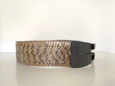 Ceinture En Cuir Bleu Marine Vintage Guy Laroche Paris - Taille 75/80 Cm, Années 80