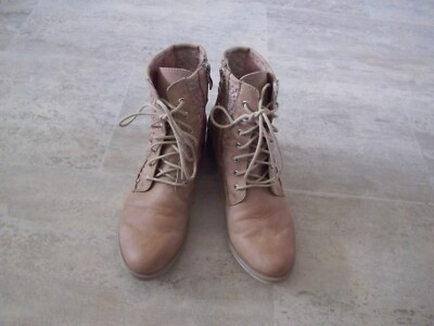 Damenboots, Gr.38,Marko Tozzi, Hellbraun, rosa Textilabschnitt,bequem