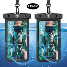 Waterproof Phone Pouch Case for iphone Samsung with Lanyard 2 Pack Clear Dry Bag