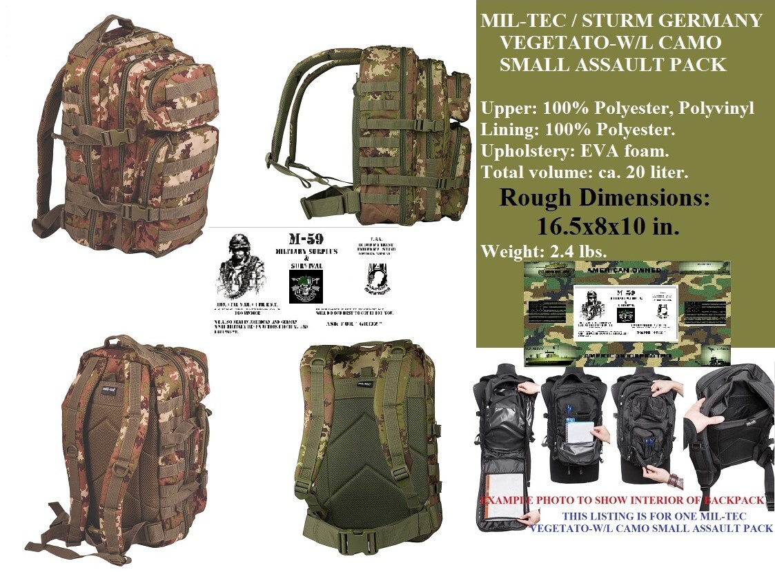 ONE MIL-TEC STURM GERMANY VEGETATO-WOODLAND CAMO SMALL MOLLE