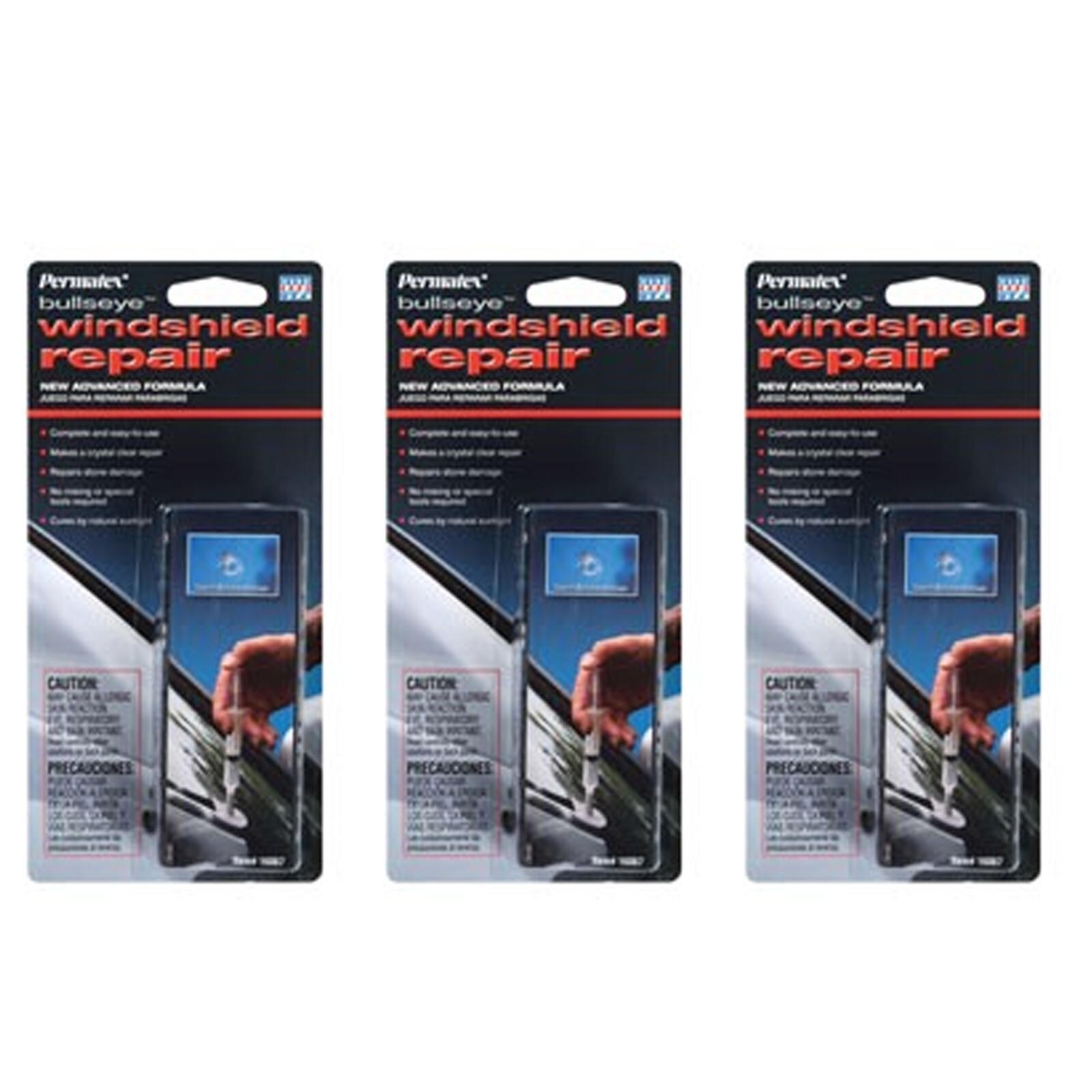 Permatex Bullseye Windshield Repair Kit (0.075oz) (3x0.025oz) (Pack of