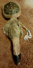 *AWESOME NATIVE AMERICAN   RATTLE RED EAR  LEGAL  SHAMANS RATTLE QUALITY *