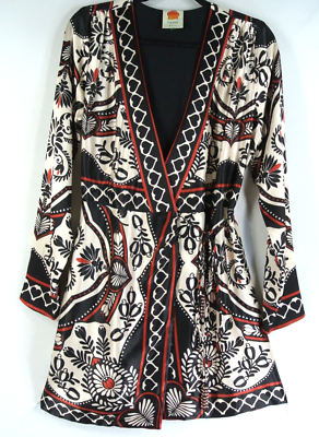 Farm Rio Passion Wrap Dress - Black