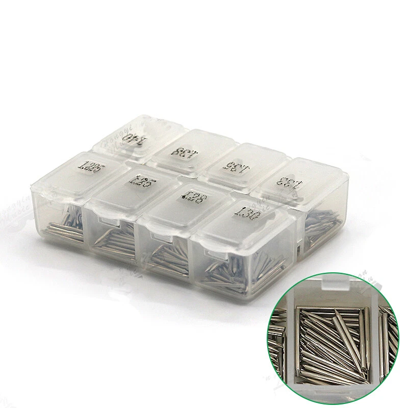 Contenedor de caja de 240 piezas de pasadores centrales de piano para reparación de piano 30 piezas por tamaño 2024 EE. UU. Foto 4 de 4