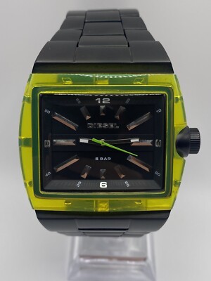 Diesel DZ-1326 lime green mat black 50mm quartz mens watch