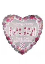 18’’ PINK HELIUM FOIL BALLOON REMEMBRANCE LOVING MEMORY FUNERAL DEATH MUM. Heart