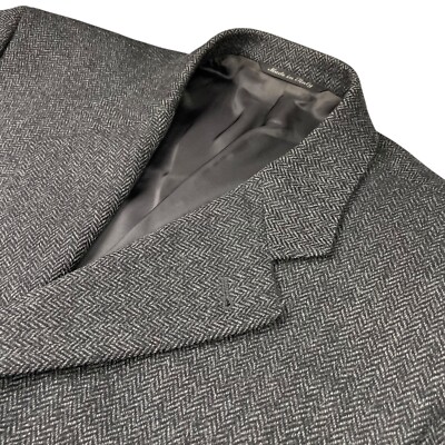 Canali Proposta Men's 100% Wool Tweed Blazer Gray Herringbone   Italy   42R