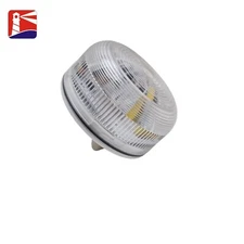 Klaxon Signals Low Profile Flashing Beacon White 12-24 Volts Type QBS-0046