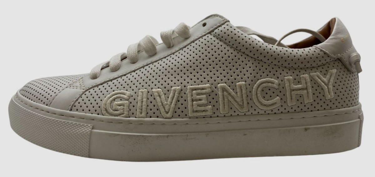 Givenchy Women's White Calfskin Perforated Sneaker Left Shoe