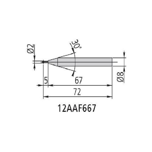 12AAF667 Ball Tip Probe Insert for Height Gauge 2mm Ruby Ball 8mm Shank Mitutoyo - Picture 7 of 7