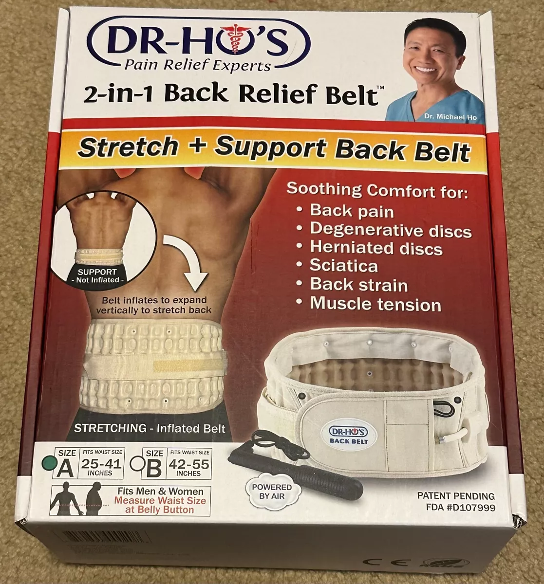 New DR HO S 2 In 1 Back Pain Relief Decompression Belt Size A Or Size B USA eBay