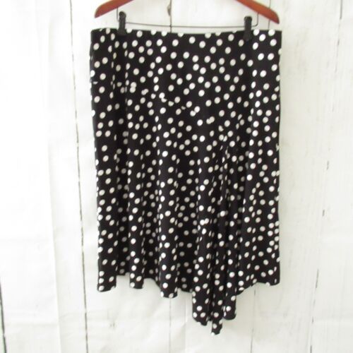 New $59 Lane Bryant Skirt 18 20 Black Polka Dot Asymmetric Plus Size