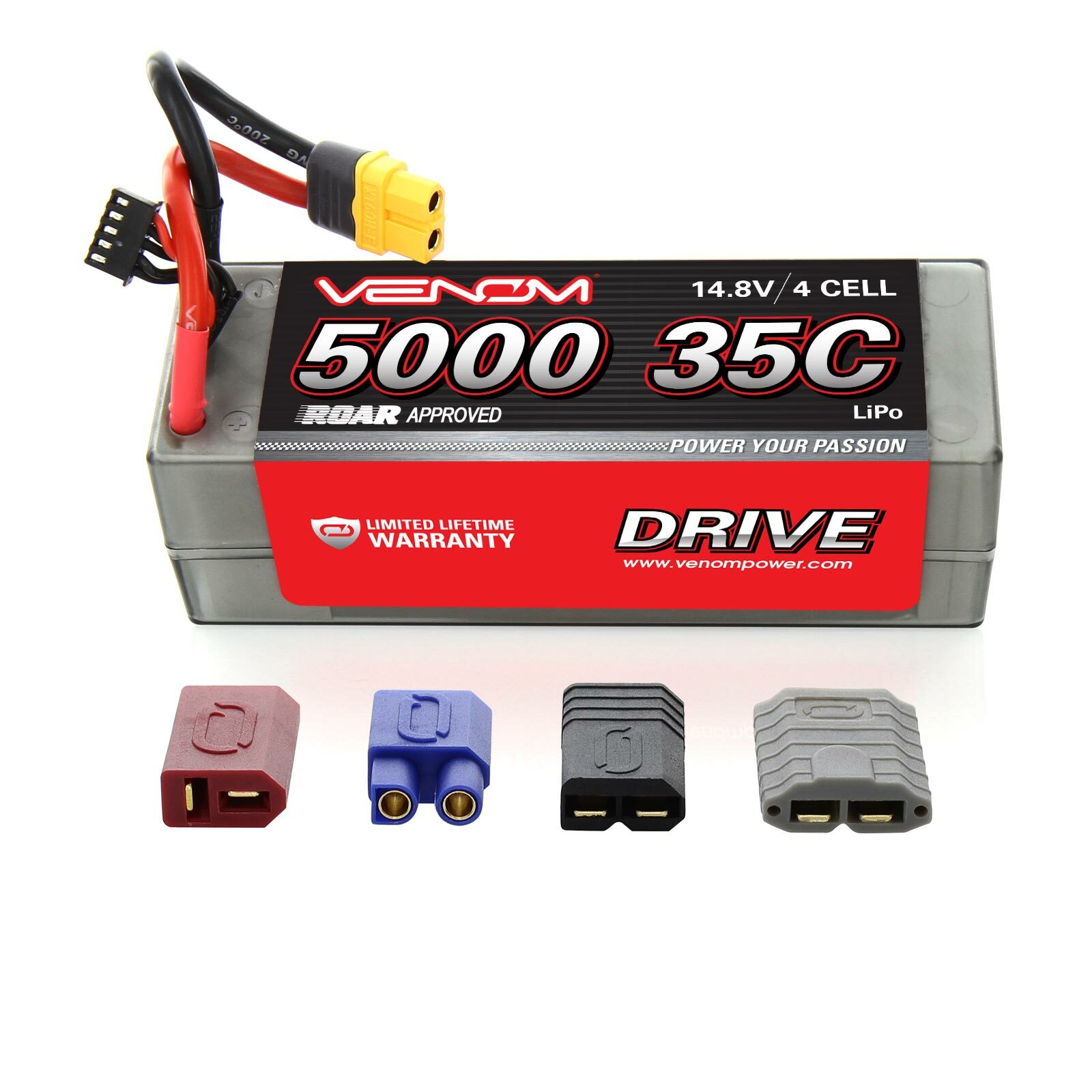 Venom 35C 4S 5000mAh 14.8V Hard Case RC LiPo Battery ROAR Ap