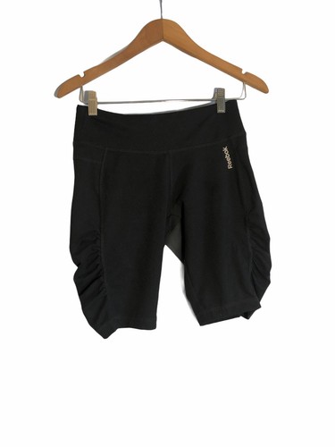 Reebok Playdry Scrunch Biker Shorts Womens Small Stretch Black - 第 1/4 張圖片