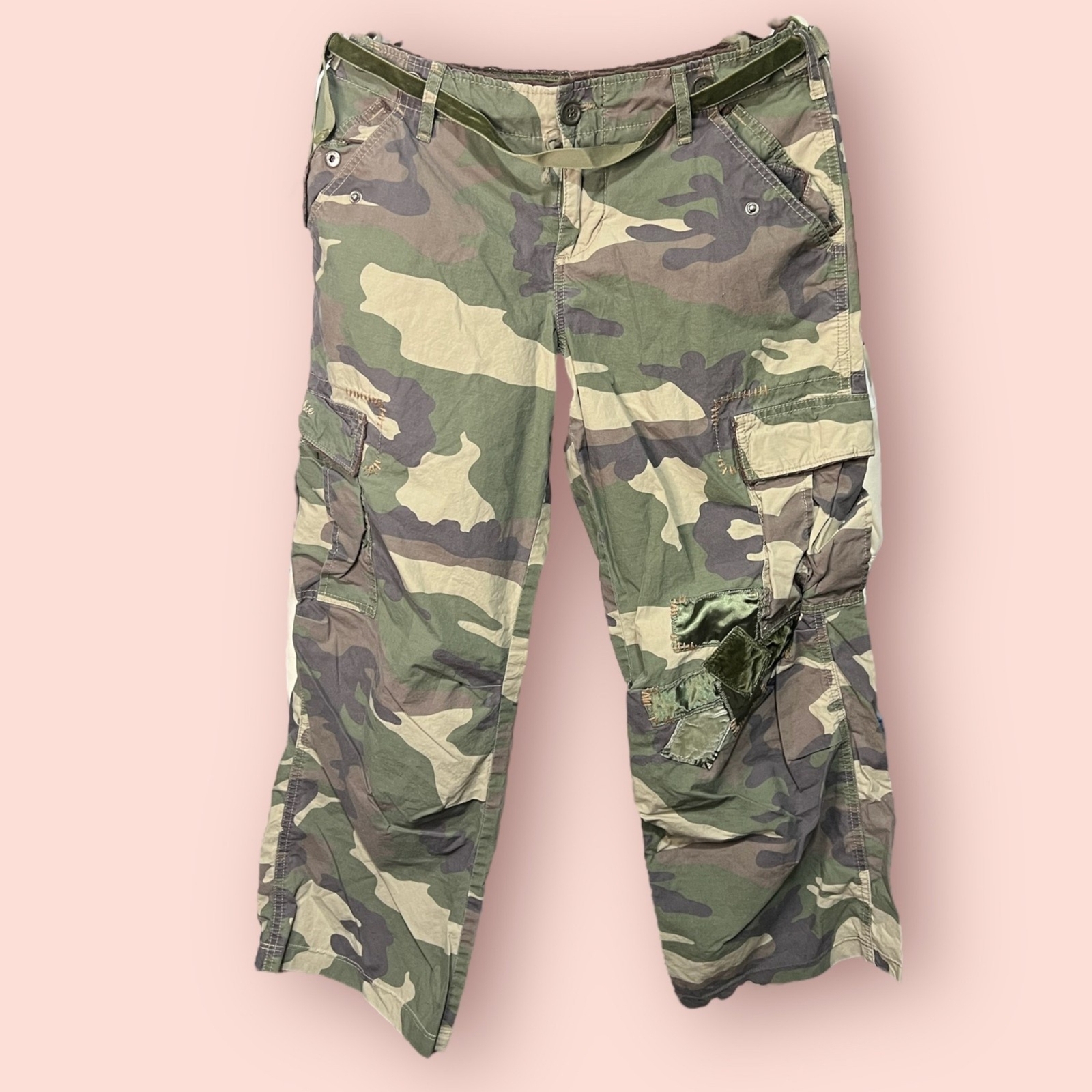 Y2K Abercrombie Camo Cargo Pants Patchwork Sz 4 Vintage eBay