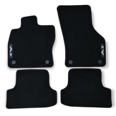 Car Floor Mats Velour For Audi A3 Waterproof Black Carpet Rugs Auto Liners New