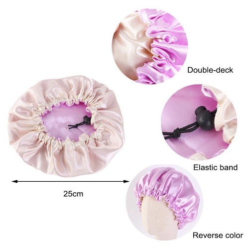 Child Kids Girls Night Sleep Cap Bonnet Hat Head Cover Satin Adjust Elastic Band - Picture 15 of 22