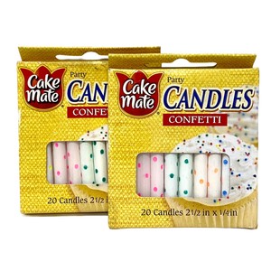 Cake mate confetti birthday candles - 20 ct (052100047126)