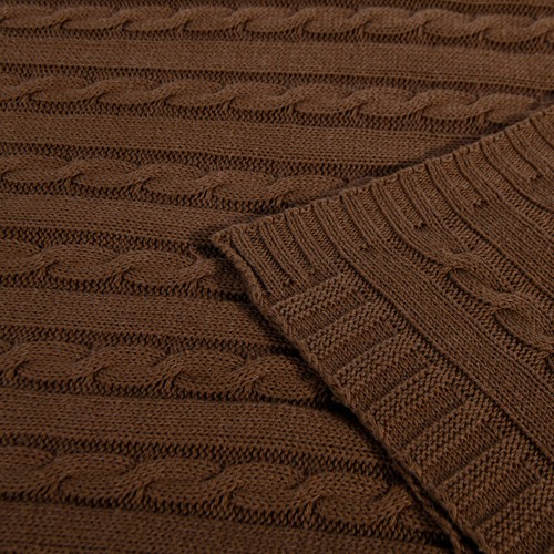 Cotton Cable Knit Bed Blanket High Quality Soft Warm Throw Blanket 20 Colors - Picture 20 of 68