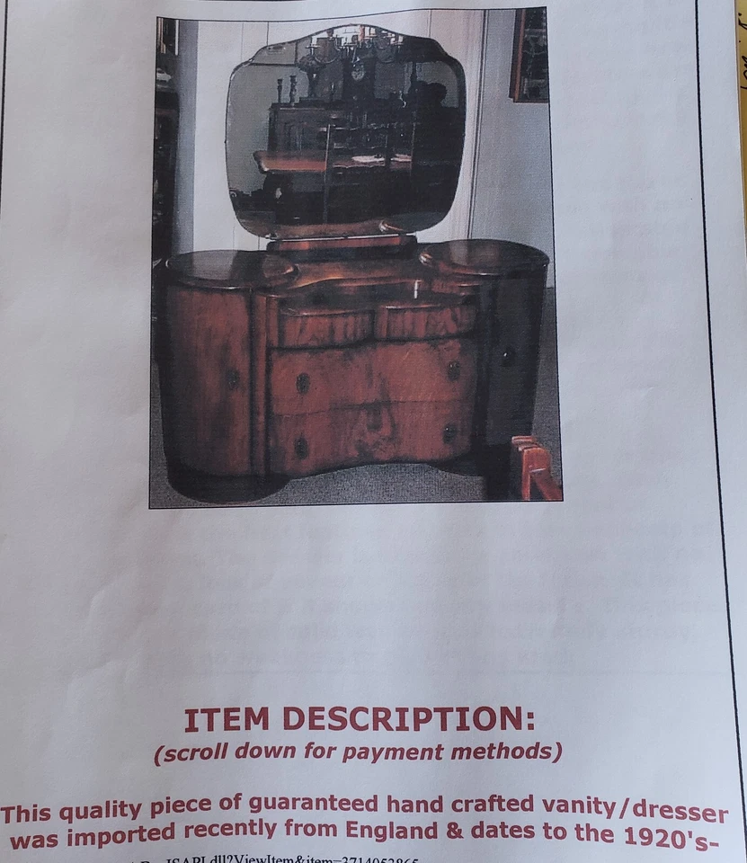 VESTIDO ART DECO con ESPEJO IMPORTADO de FRANCIA. Foto 4 de 4