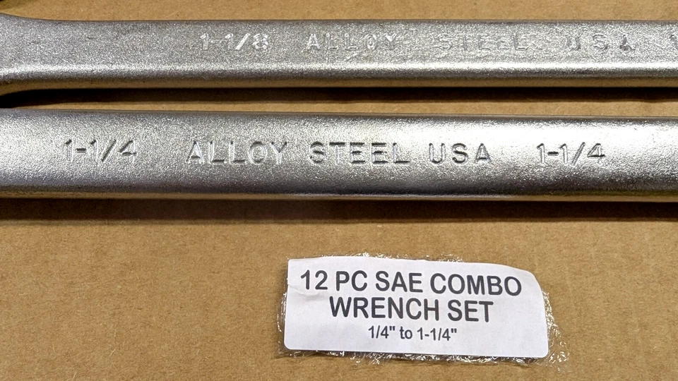 NEW BLACKHAWK USA 12Pc. SAE Combination Wrench Set 1/4" :1-1/4"-Alloy Steel F.Sh - Image 4 of 4