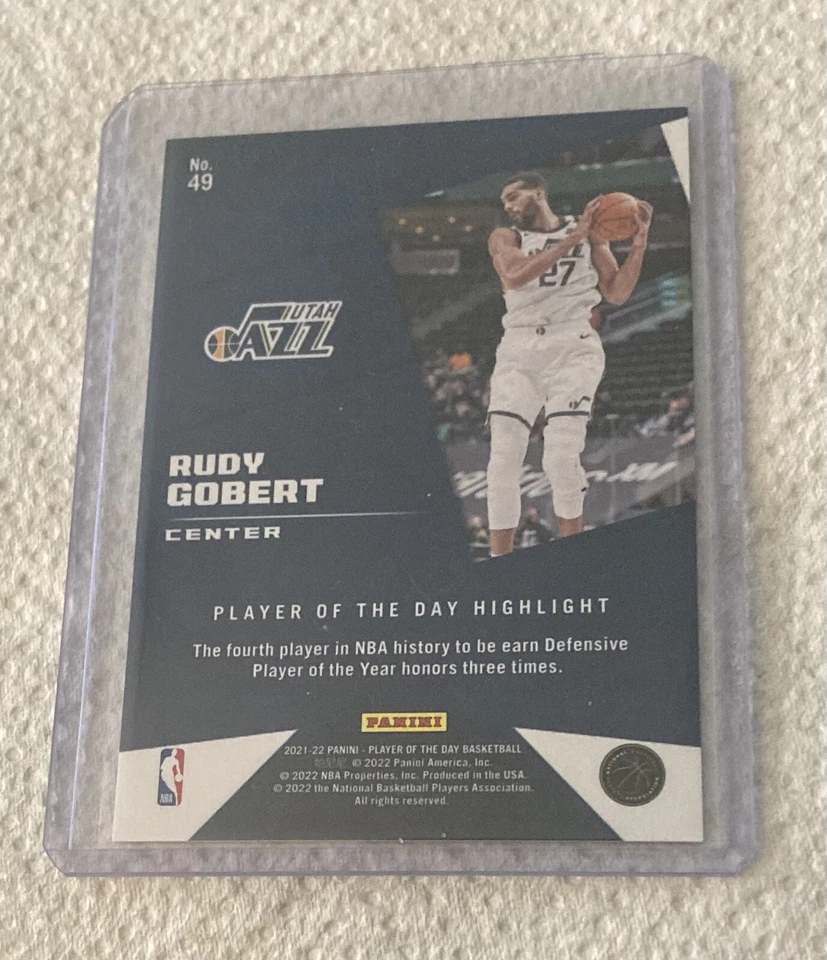 2021-22 Panini Player Of The Day Rudy Gobert /25 SSP Foil Utah Jazz - Image 2 of 2