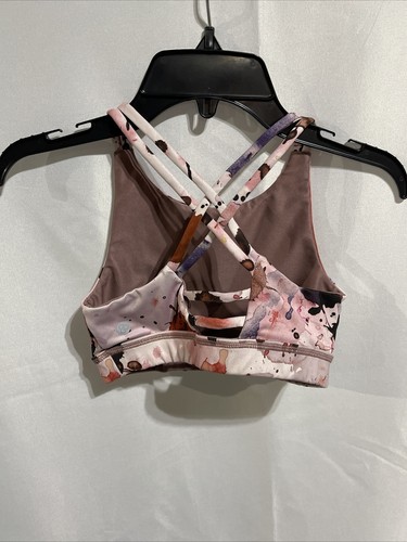 Zella Girls Tankini Swim Top size Medium 8/10 Multi Color Criss Cross Back NWOT - Picture 2 of 2